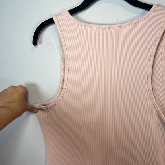 WHBM For Me Ribbed Stretch Tank Top Rose Smoke Pullover Racerback Flattering  XL - Picture 7 of 13